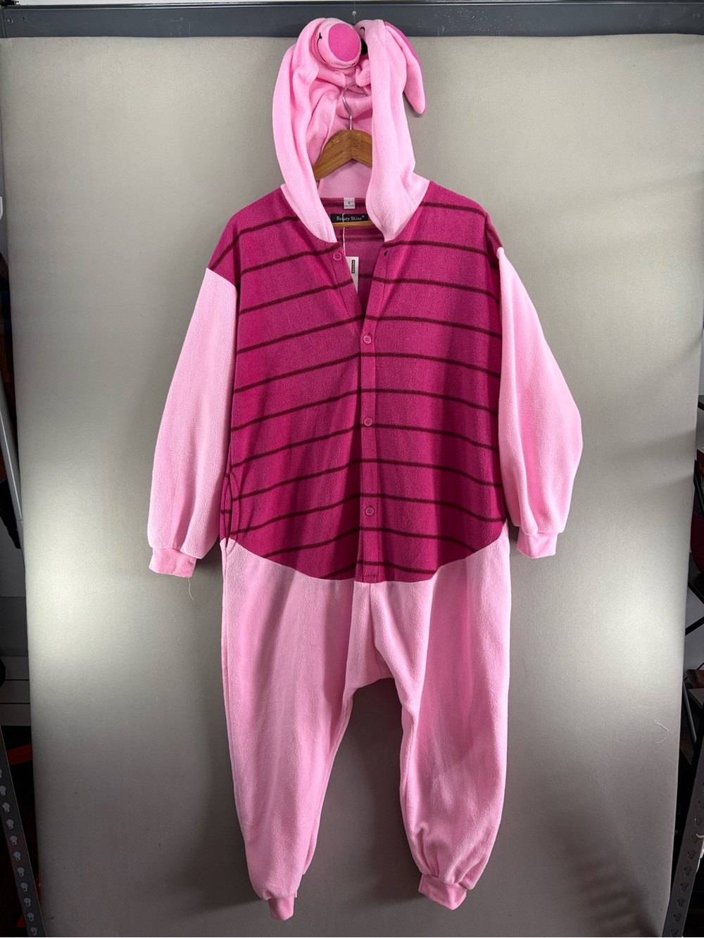 Unisex Adult Small Halloween Costume Piglet Winnie The Pooh One Piece Pajama Nwt